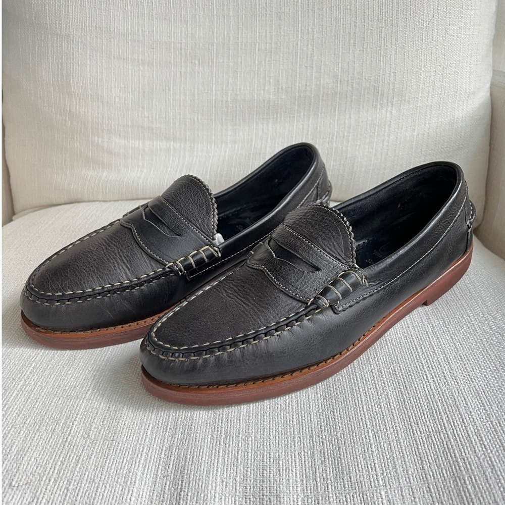 Allen Edmonds Sedona Penny Loafers Men's Grey Black Leather Size 9.5 Coastal